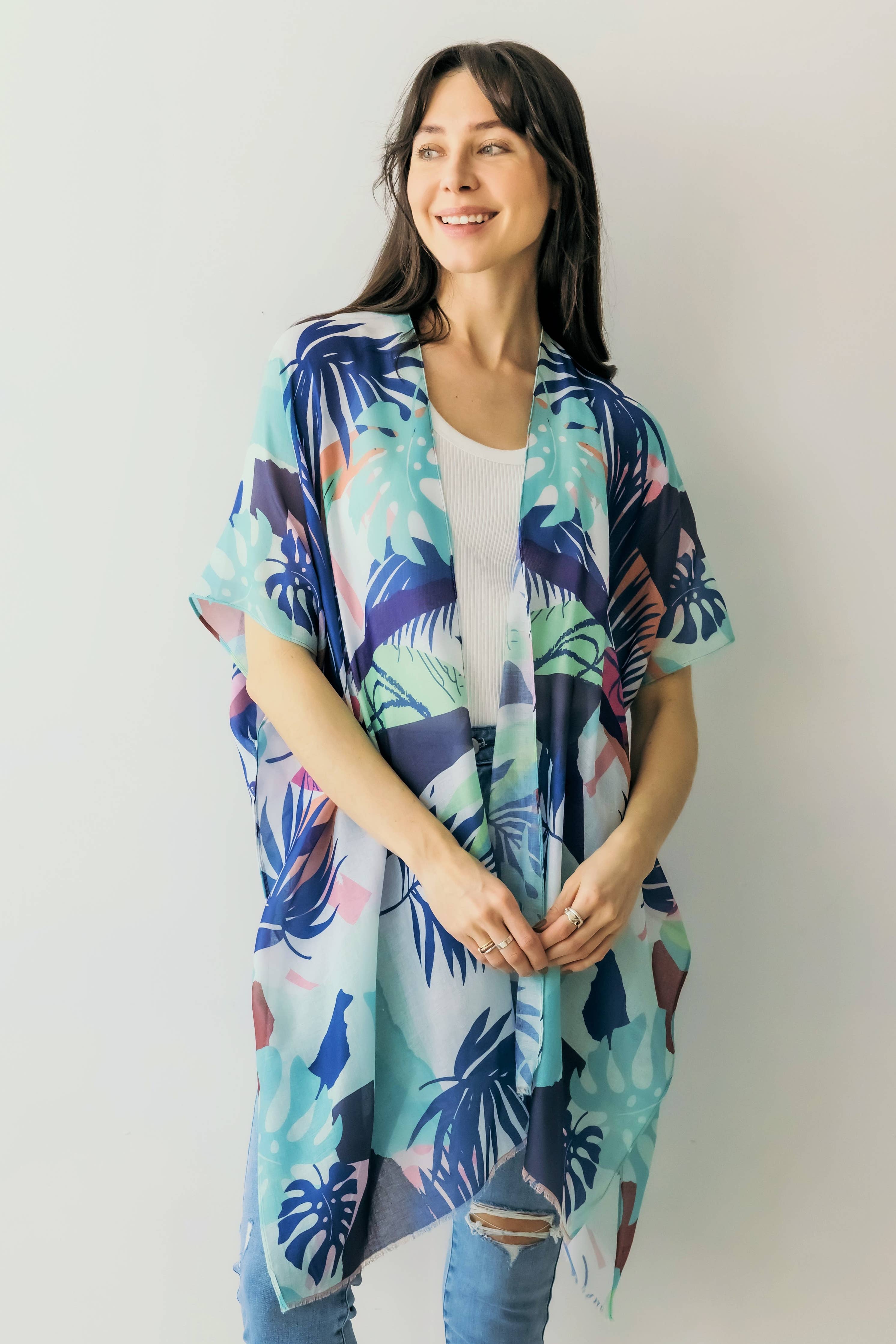 Tropical Print Kimono