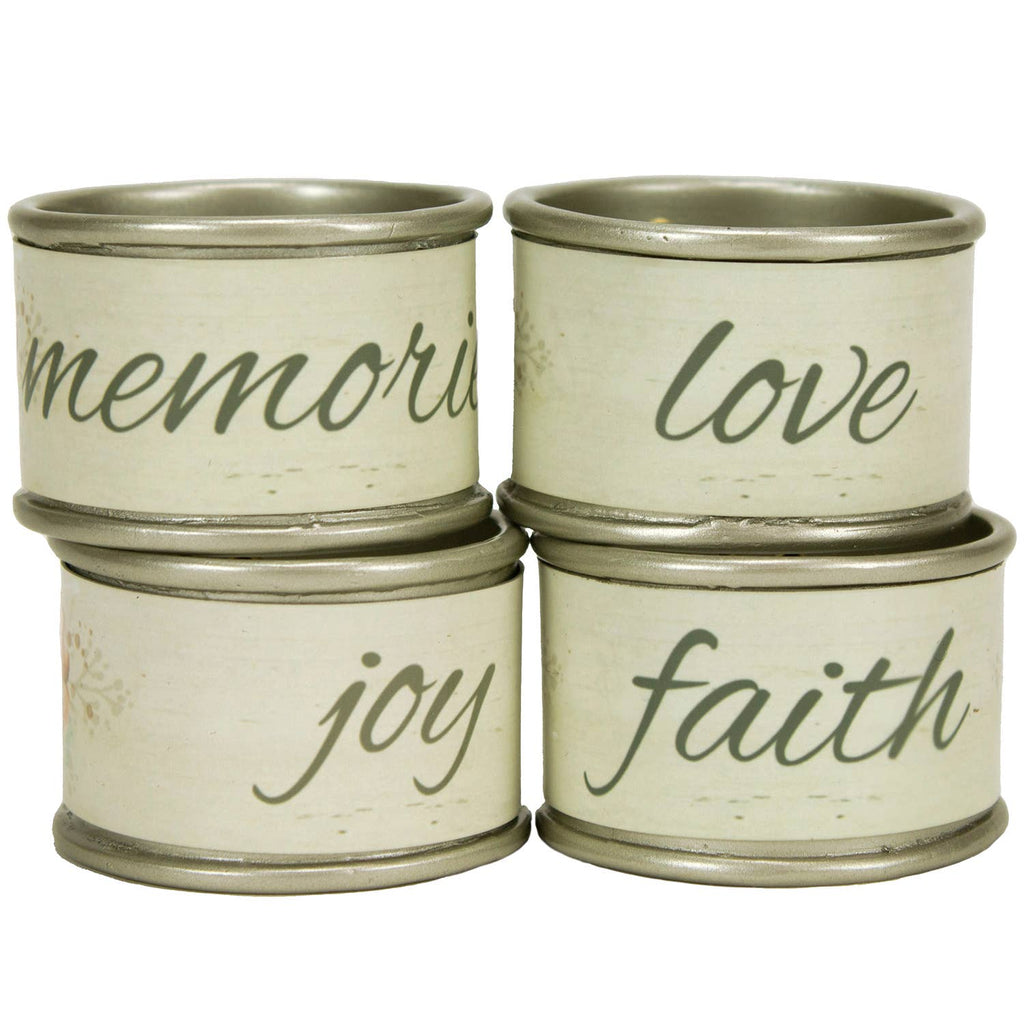 Napkin Ring Set - Faith, Joy, Love, Memories