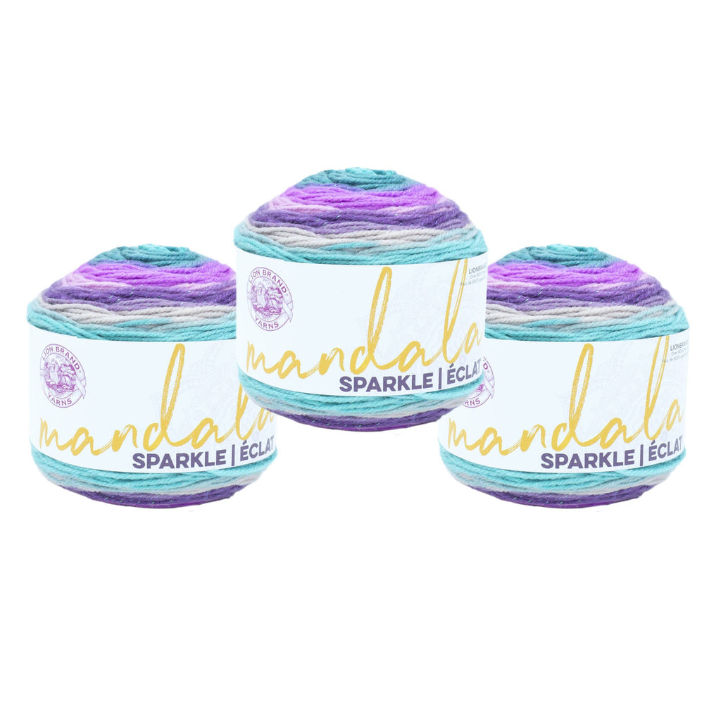 Lion Brand Yarn Mandala Sparkle Aquila 3 Pack