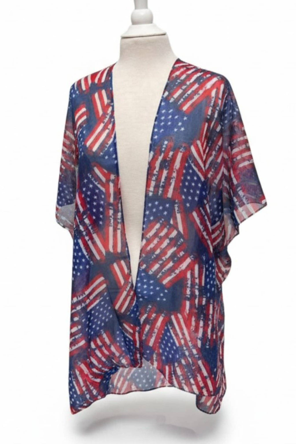 American Flag Print Light Weight Kimono