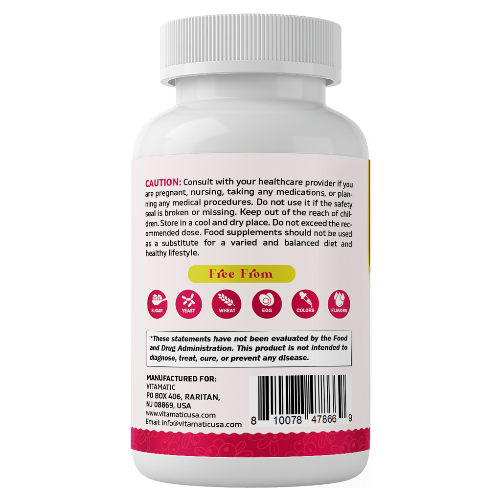 Vitamatic Cranberry 500 mg 100:1 Extract (2 Capsules)-120 ct
