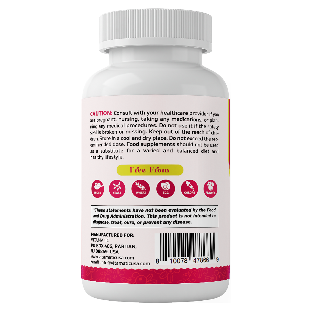 Vitamatic Cranberry 500 mg 100:1 Extract (2 Capsules)-120 ct