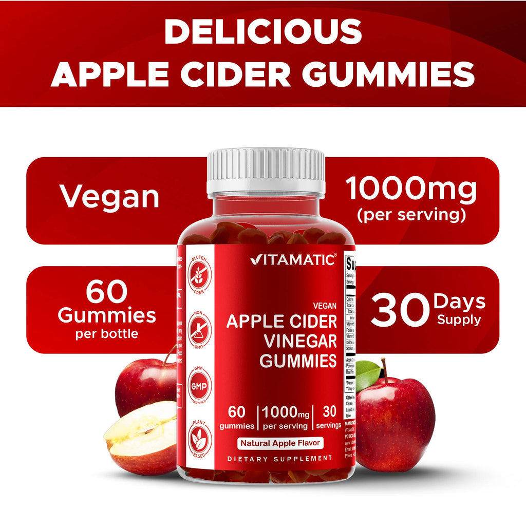 Vitamatic Apple Cider Vinegar 1000mg | Energy | 60ct