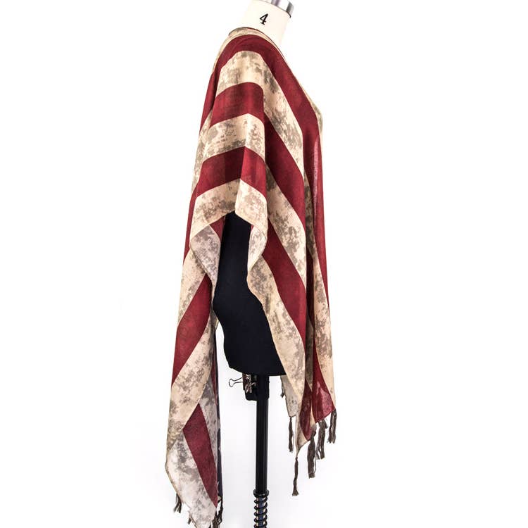 Vintage US Flag Shaped Shawl