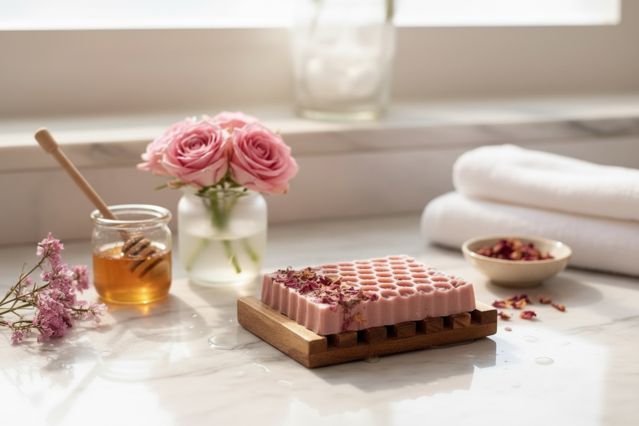 Honey Rose Soap Bar—Floral Handmade Soap 