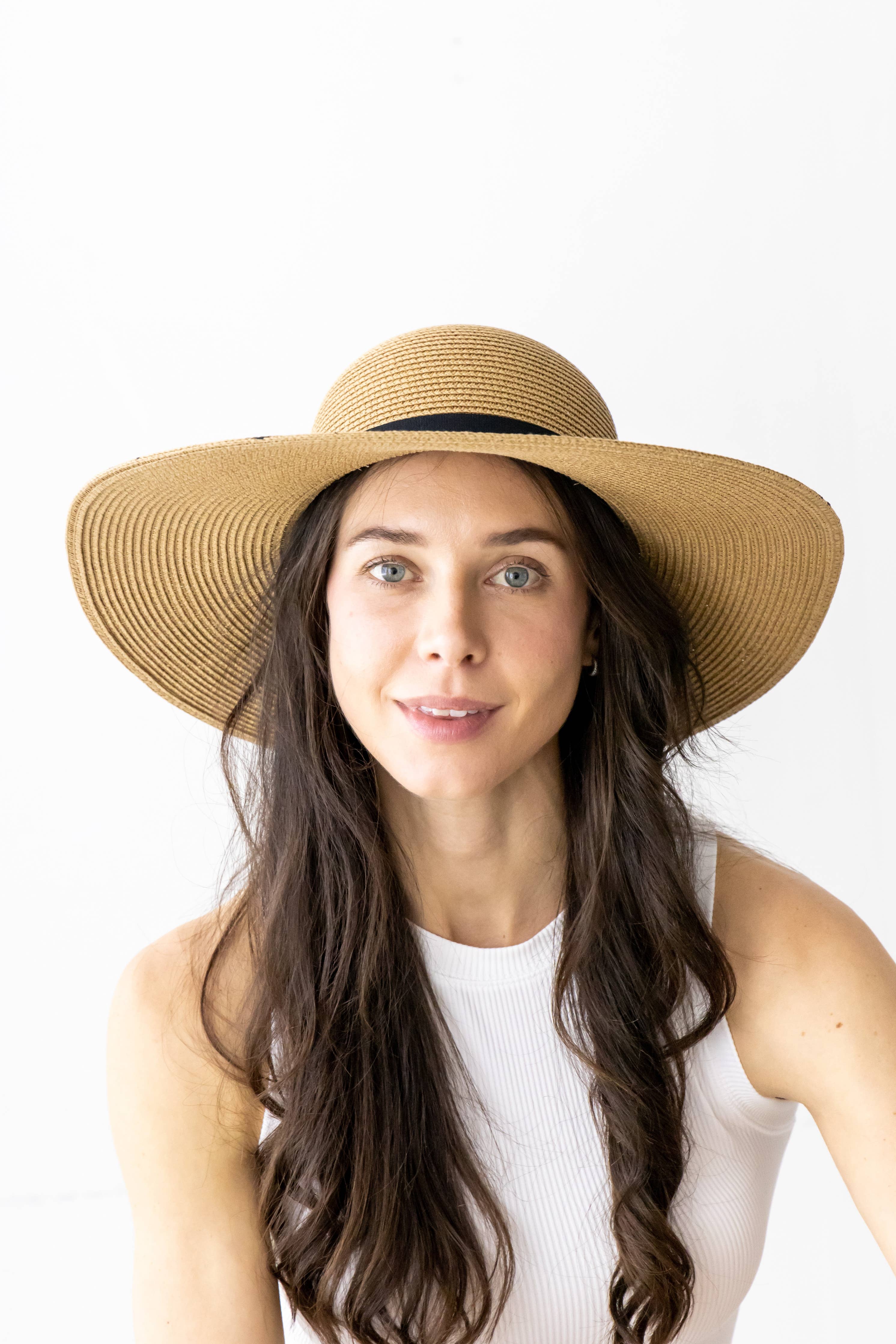 Animal Print / Ribbon Straw Sun Hat