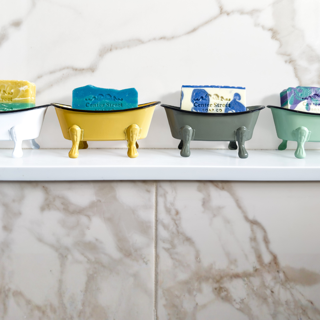 Antique Bathtub Soap Dish 12-Pack, 4-Colors Bright