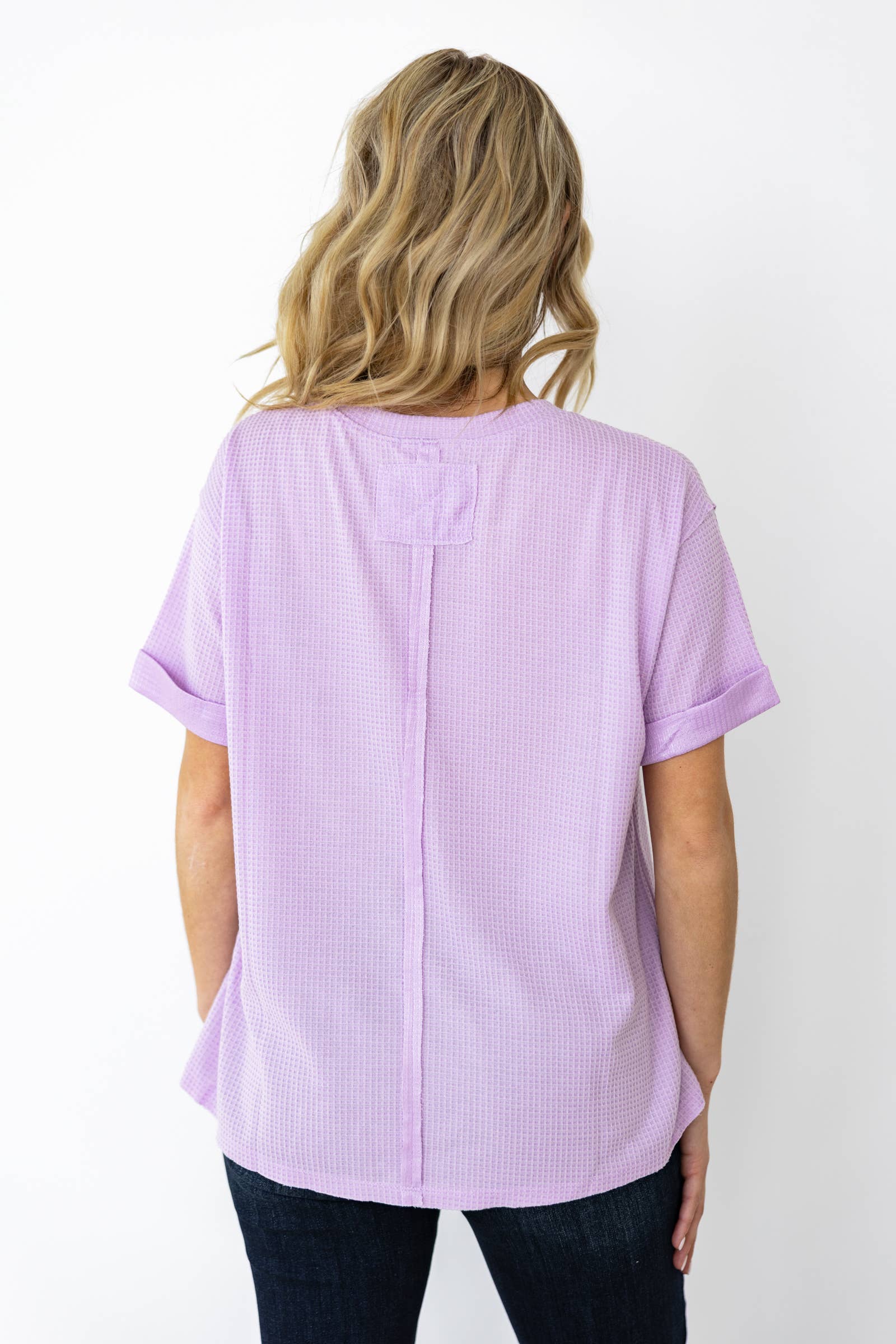Short Sleeve Two-Tone Thermal Top