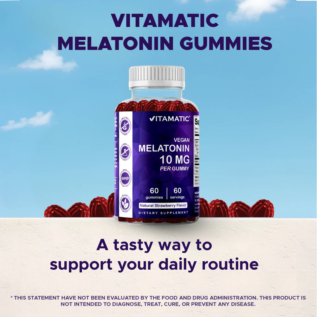 Vitamatic 10mg Melatonin | Vegan & Non-GMO | 60ct