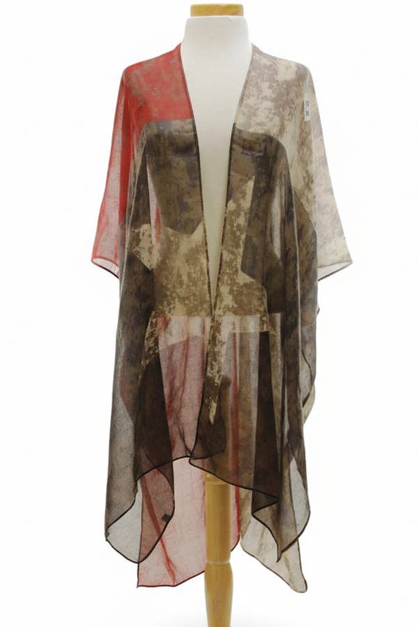 Vintage American Flag Grunge Kimono