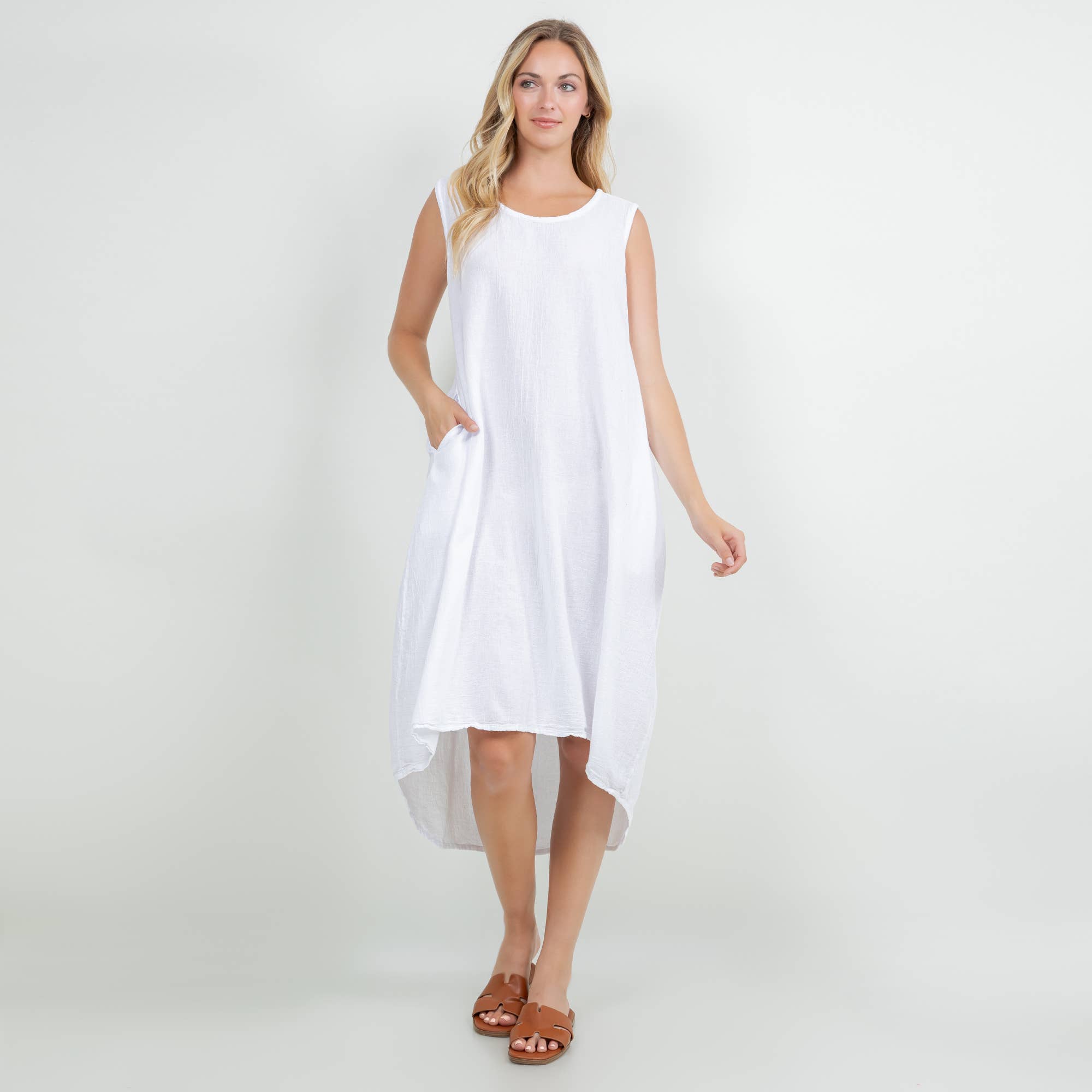 Ellie Dress-With Pockets 100% Cotton Gauze Dress