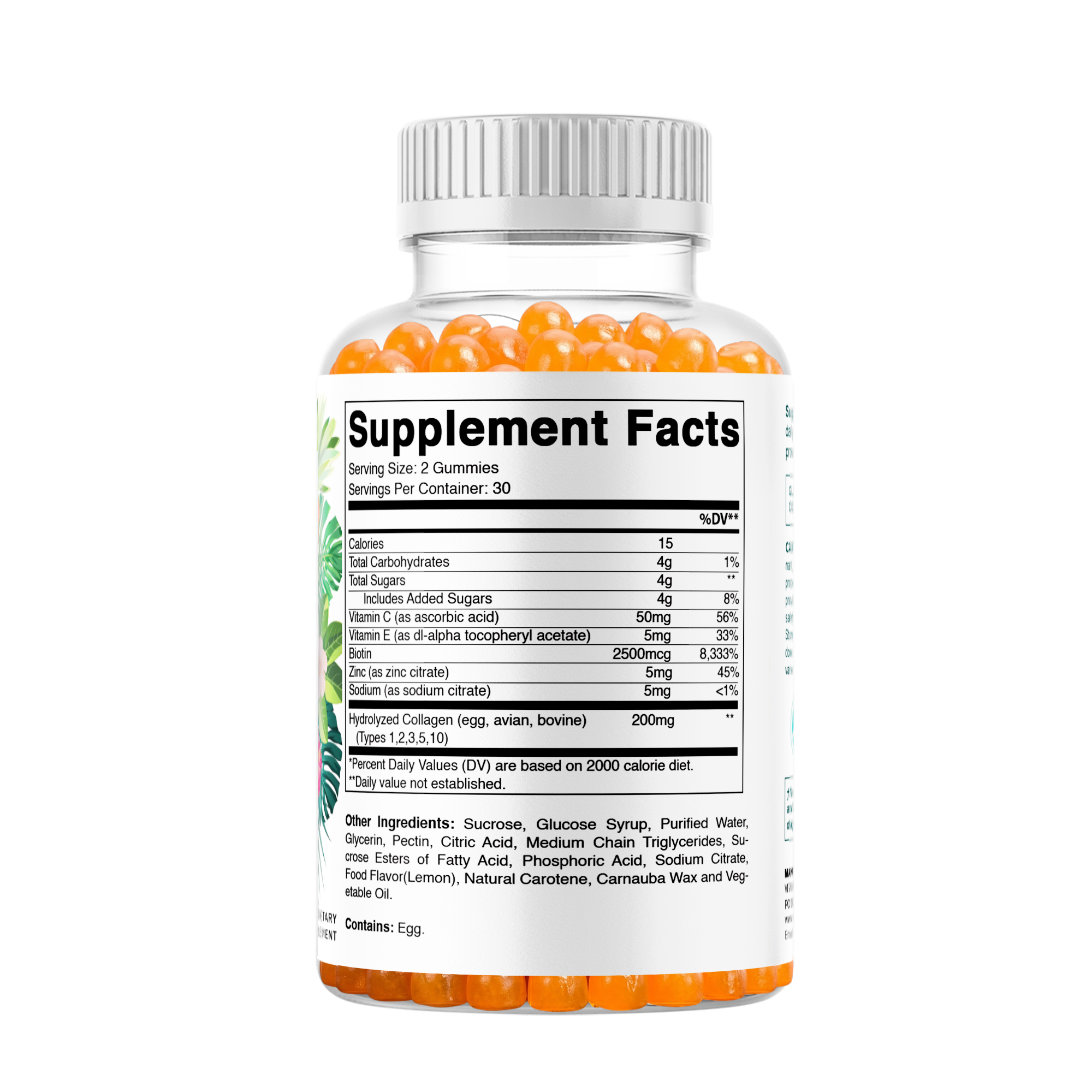 Vitamatic Hydrolyzed Collagen Gummies| Zinc and Biotin| 60ct