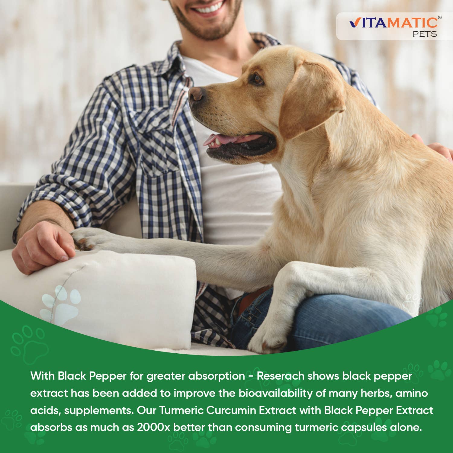 Vitamatic Turmeric for Dogs | Joint & Hip Support| 120ct
