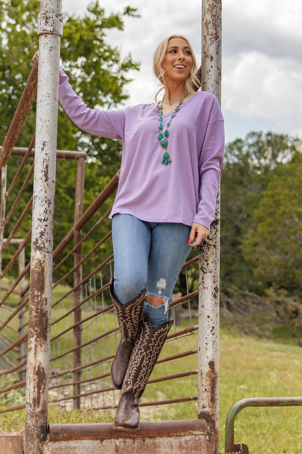 V Neck Thermal Top