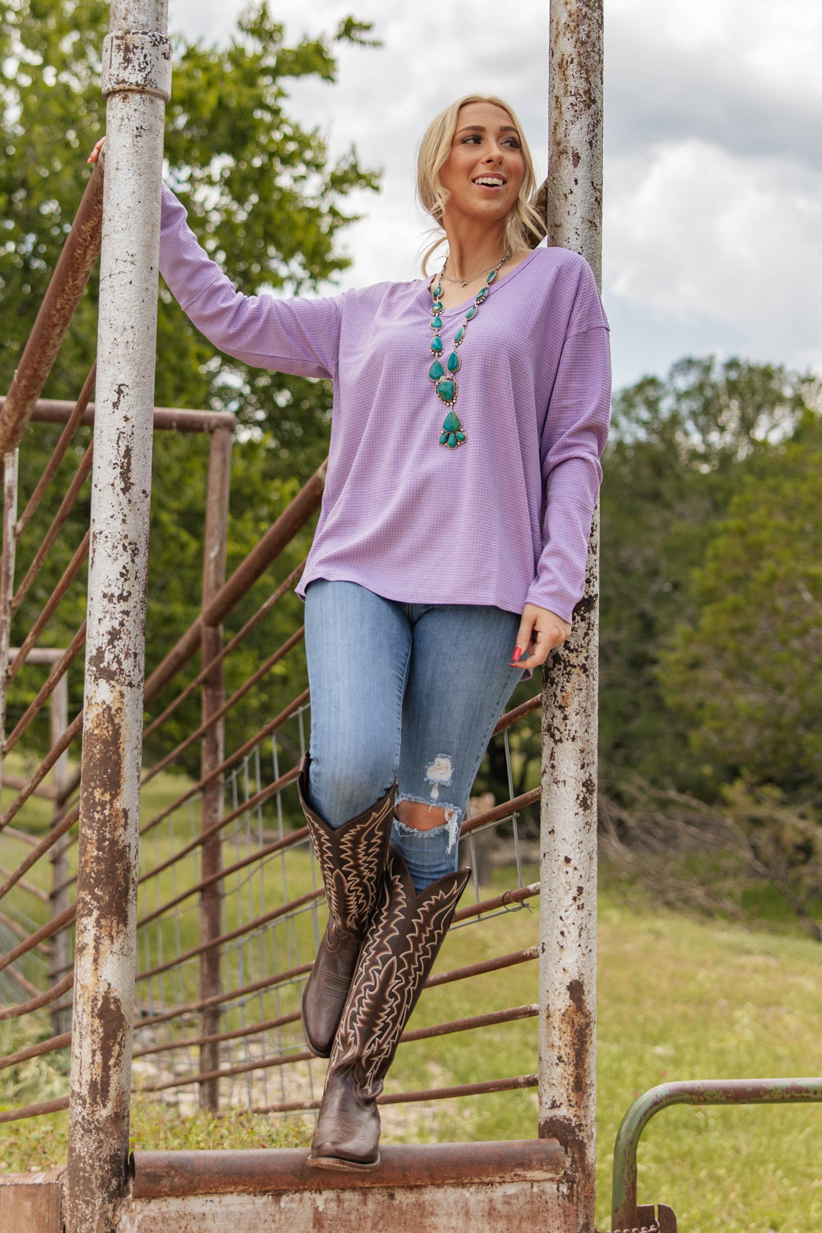V Neck Thermal Top
