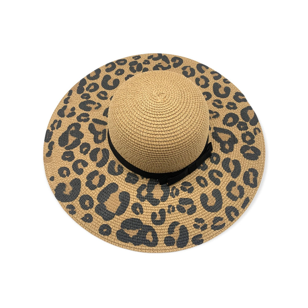 Animal Print / Ribbon Straw Sun Hat