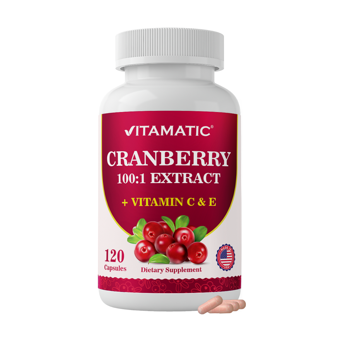 Vitamatic Cranberry 500 mg 100:1 Extract (2 Capsules)-120 ct