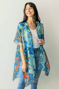 Abstract / Floral Print Kimono