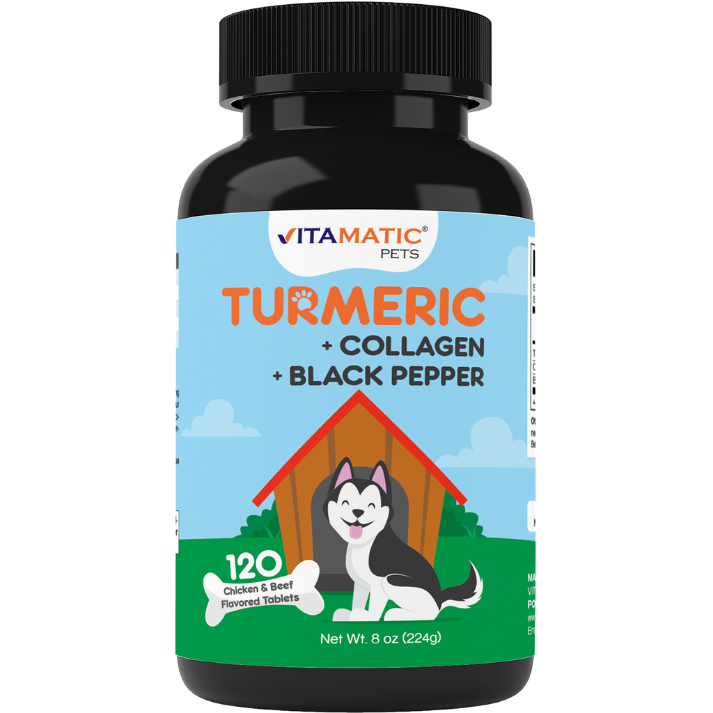 Vitamatic Turmeric for Dogs | Joint & Hip Support| 120ct