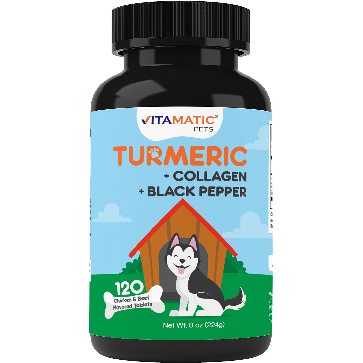 Vitamatic Turmeric for Dogs | Joint & Hip Support| 120ct