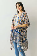 Floral Print Kimono w/ Tassels