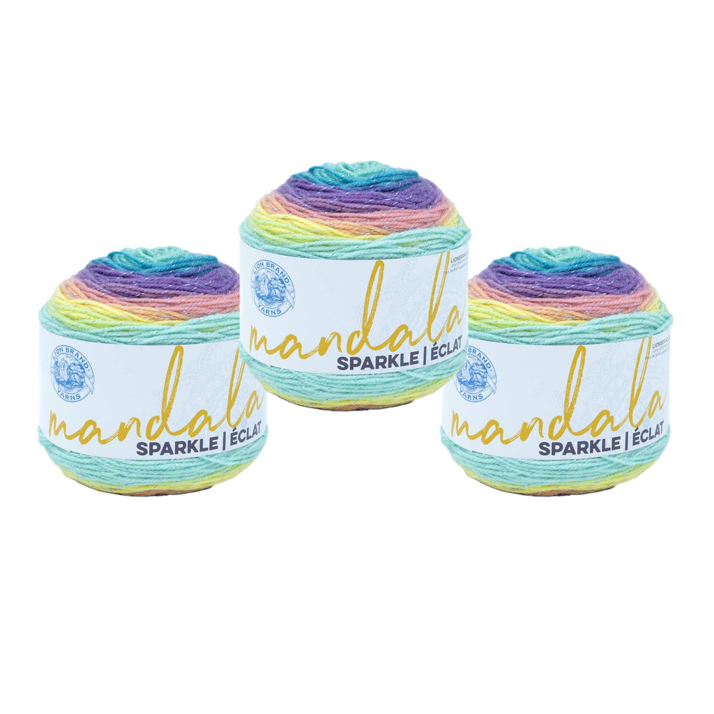 Lion Brand Yarn Mandala Sparkle Serpens 3 Pack