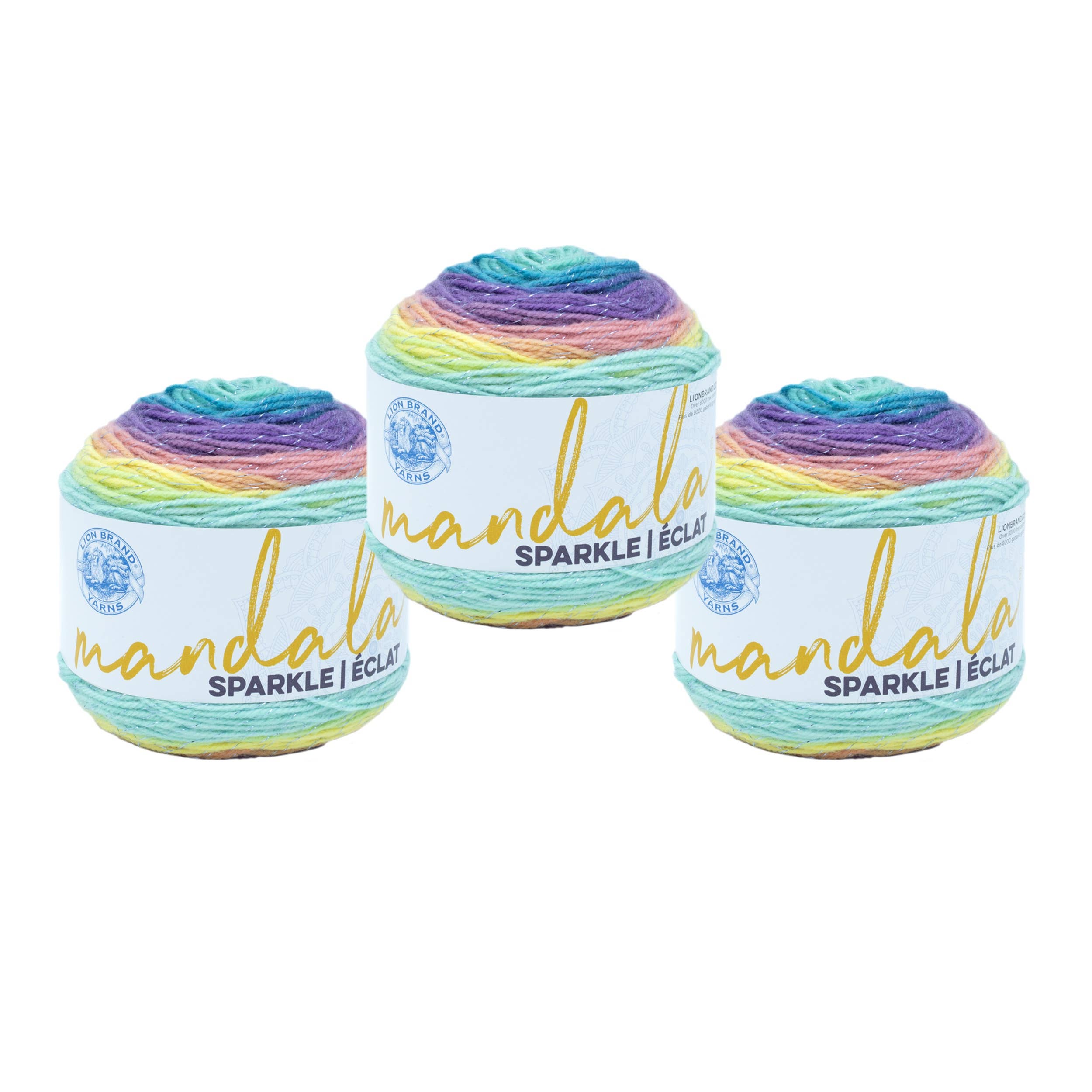 Lion Brand Yarn Mandala Sparkle Serpens 3 Pack