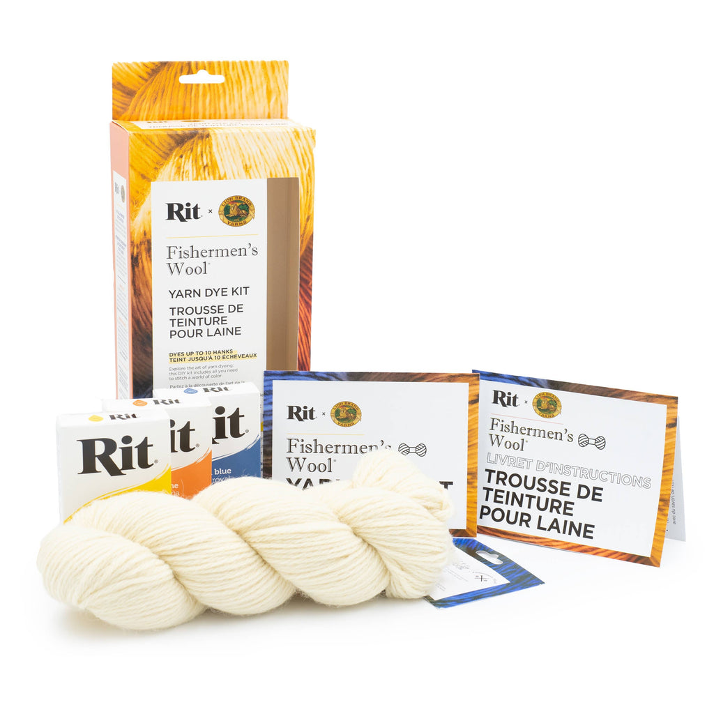 Lion Brand Yarn FW Dye Kit Tangerine Golden Yellow Blue 1Kit