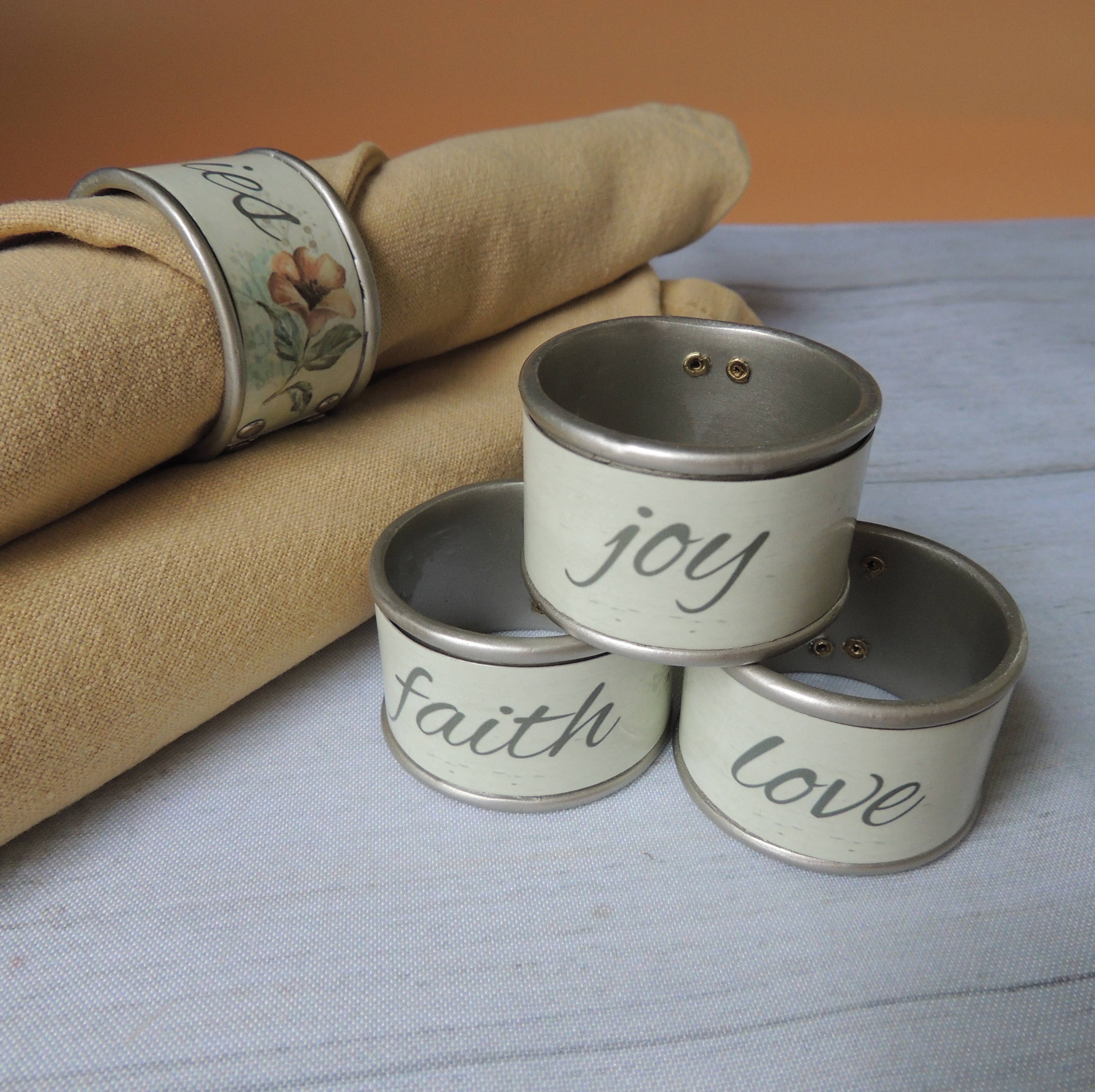 Napkin Ring Set - Faith, Joy, Love, Memories
