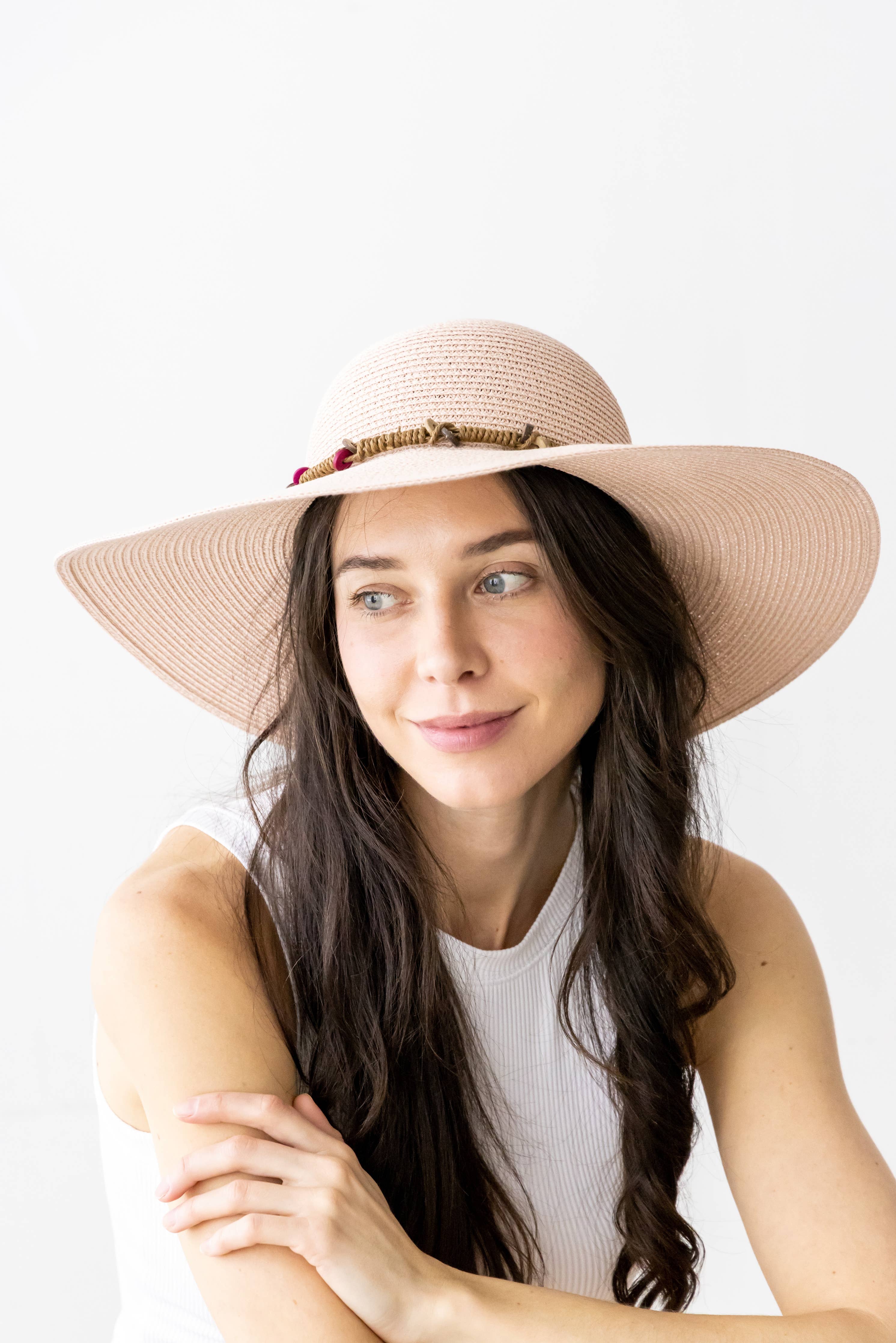 Coconut Beads Straw Sun Hat
