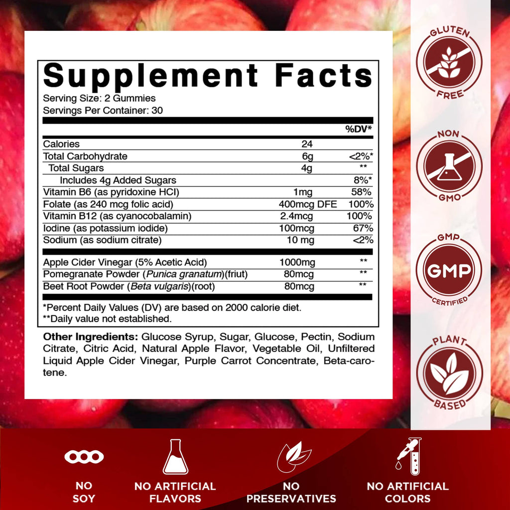 Vitamatic Apple Cider Vinegar 1000mg | Energy | 60ct