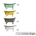 Antique Bathtub Soap Dish 12-Pack, 4-Colors Bright