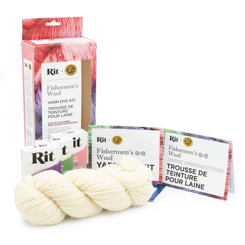 Lion Brand Yarn FW DyeKit Petal Pink Purple Kelly Green 1Kit