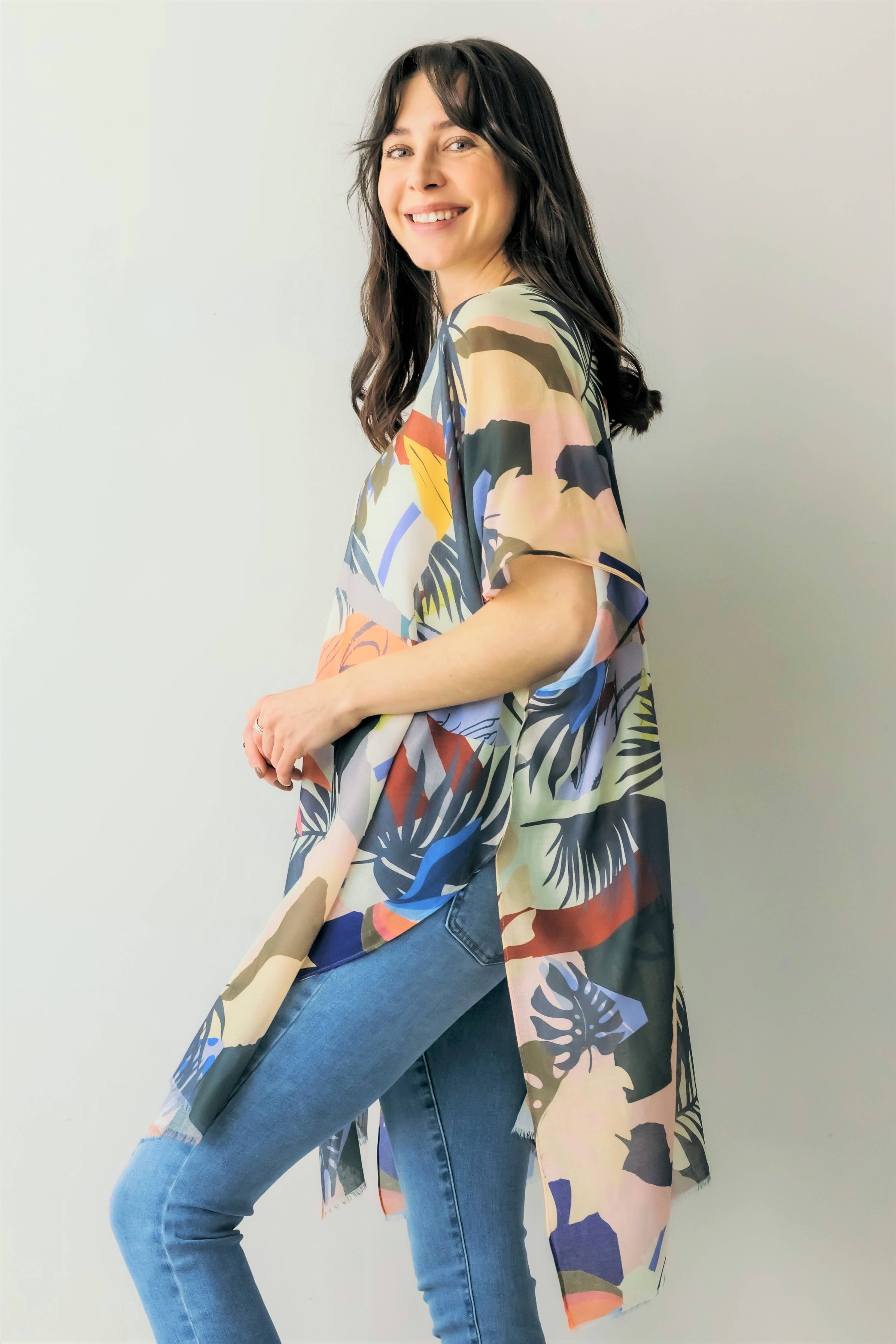 Tropical Print Kimono
