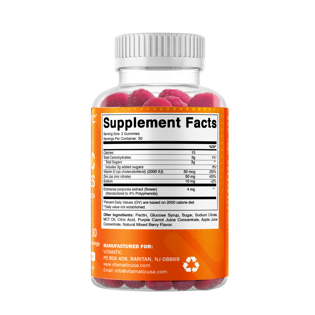 Vitamatic Zinc 50mg | Immune Support | 60 Vegan Gummies
