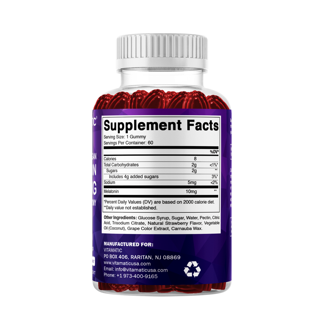 Vitamatic 10mg Melatonin | Vegan & Non-GMO | 60ct