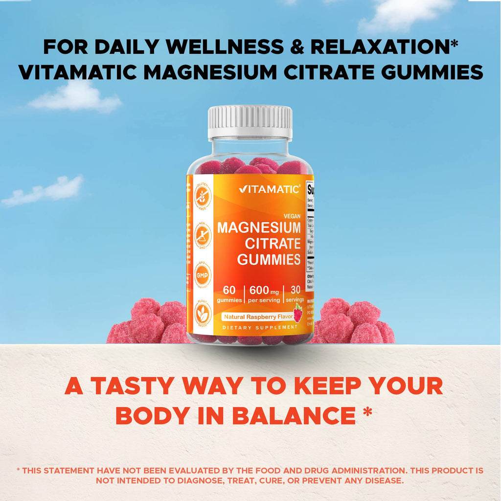 Vitamatic Magnesium 600mg | Muscle & Calm | 60 Vegan Gummies