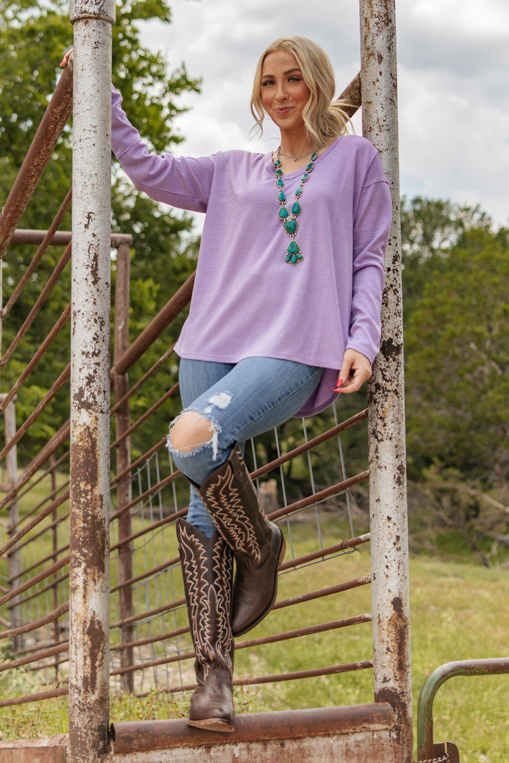 V Neck Thermal Top