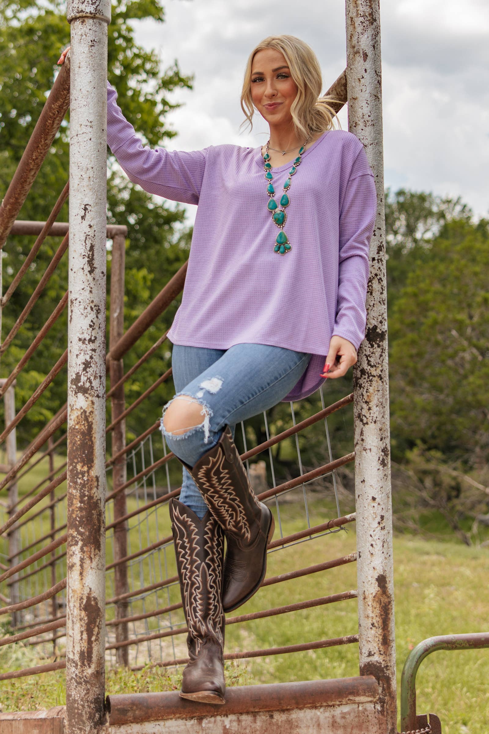 V Neck Thermal Top