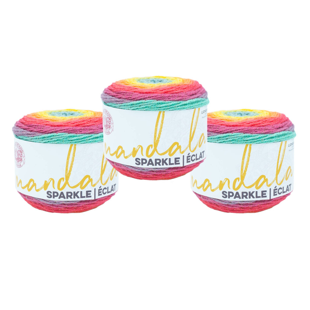Lion Brand Yarn Mandala Sparkle Crux 3 Pack