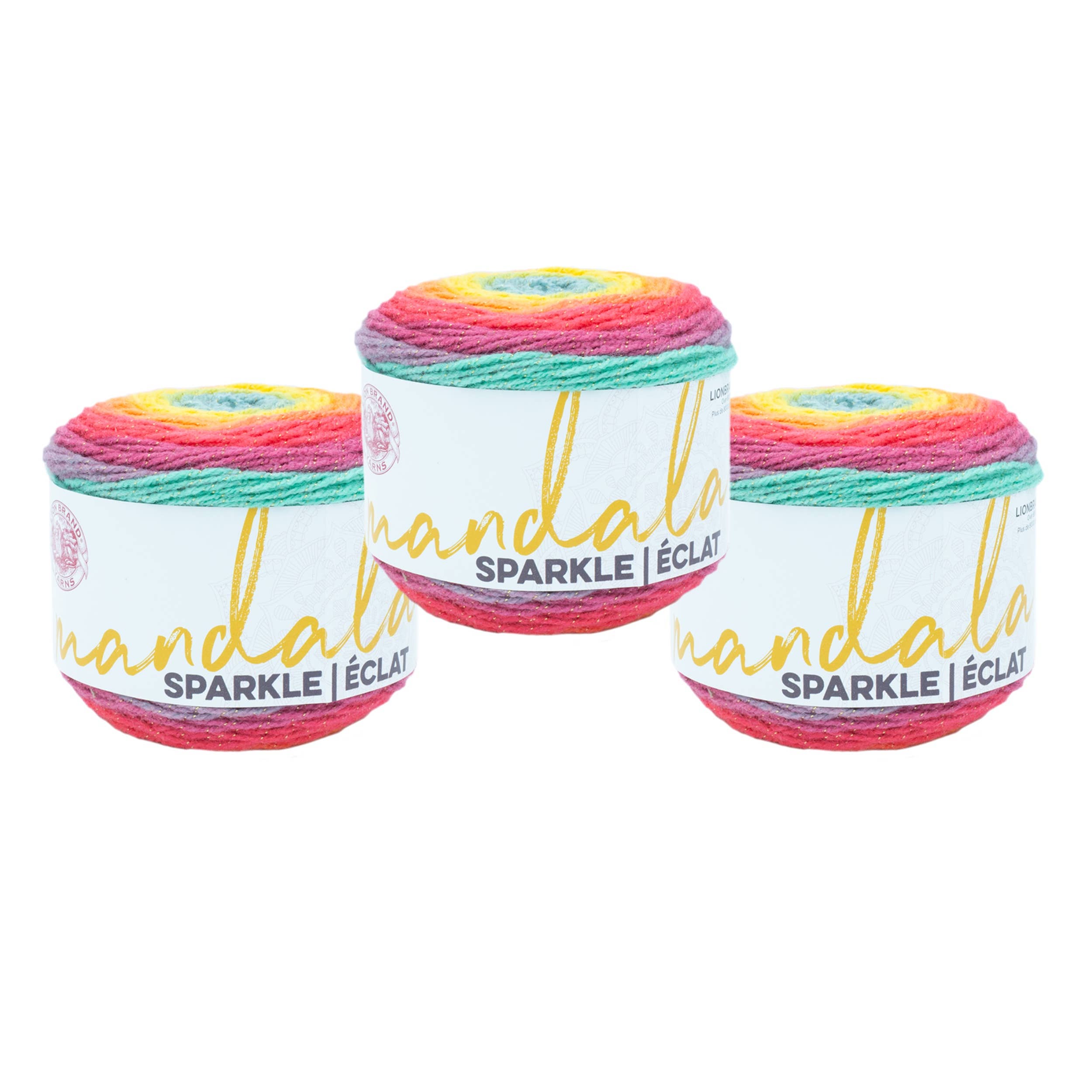 Lion Brand Yarn Mandala Sparkle Crux 3 Pack