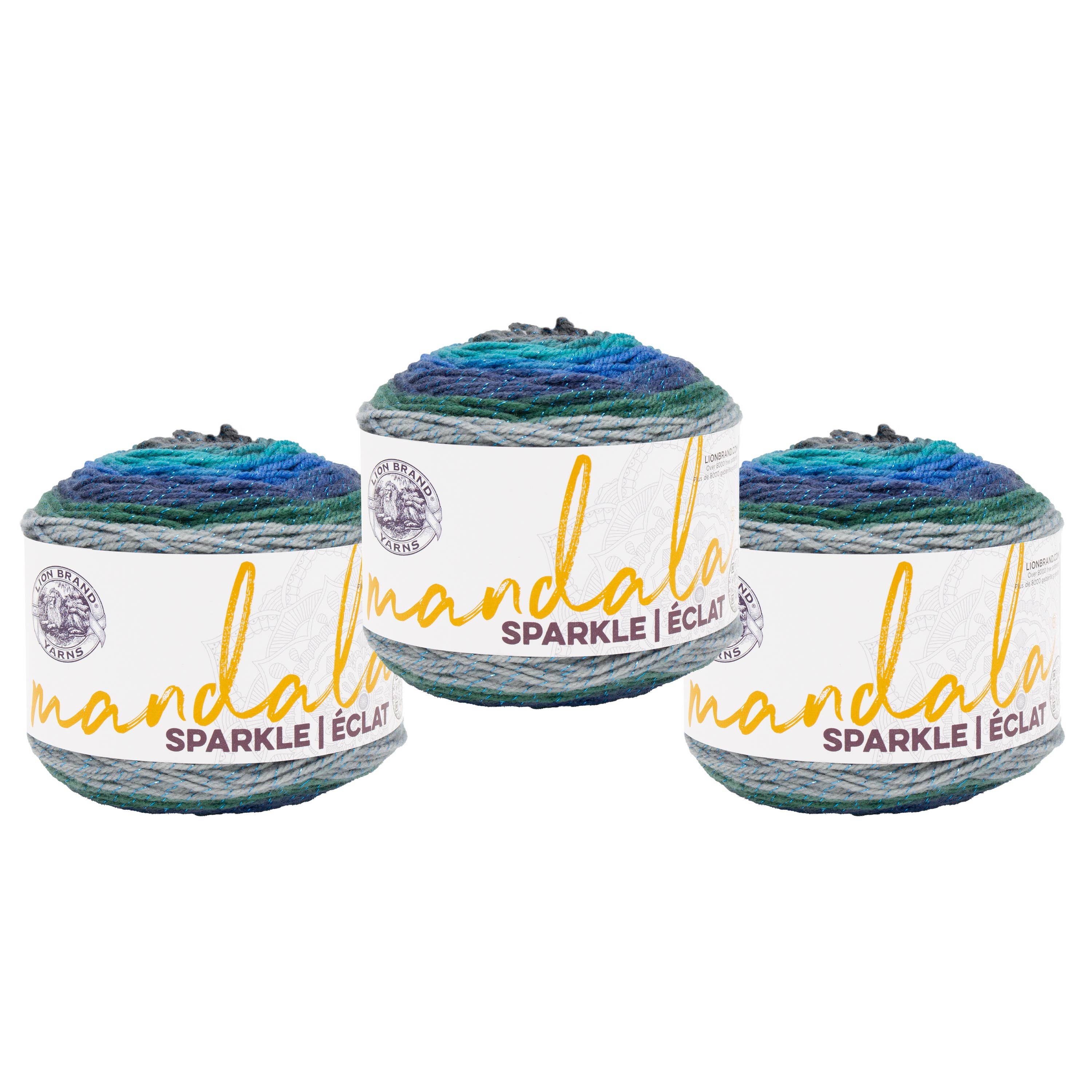 Lion Brand Yarn Mandala Sparkle Volan 3 Pack