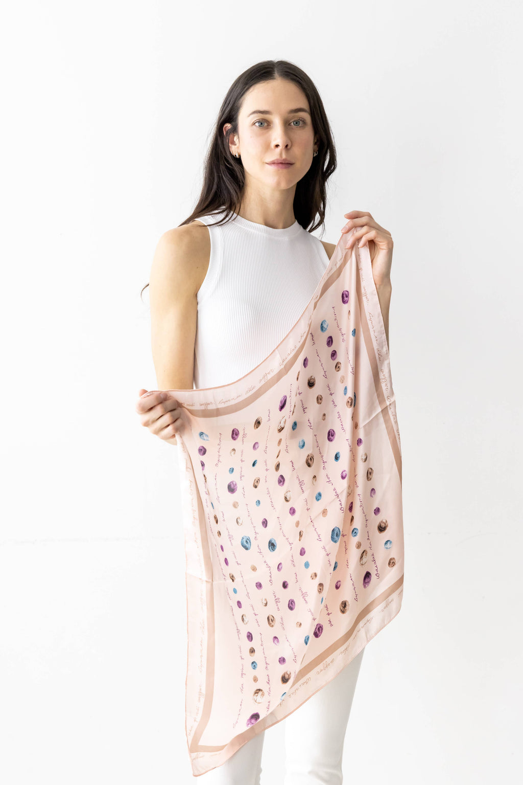 Yarn Ball Print Silky Square Scarf