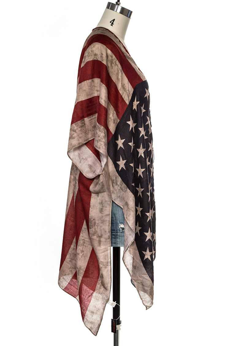 Vintage USA Flag Kimono Cardigan