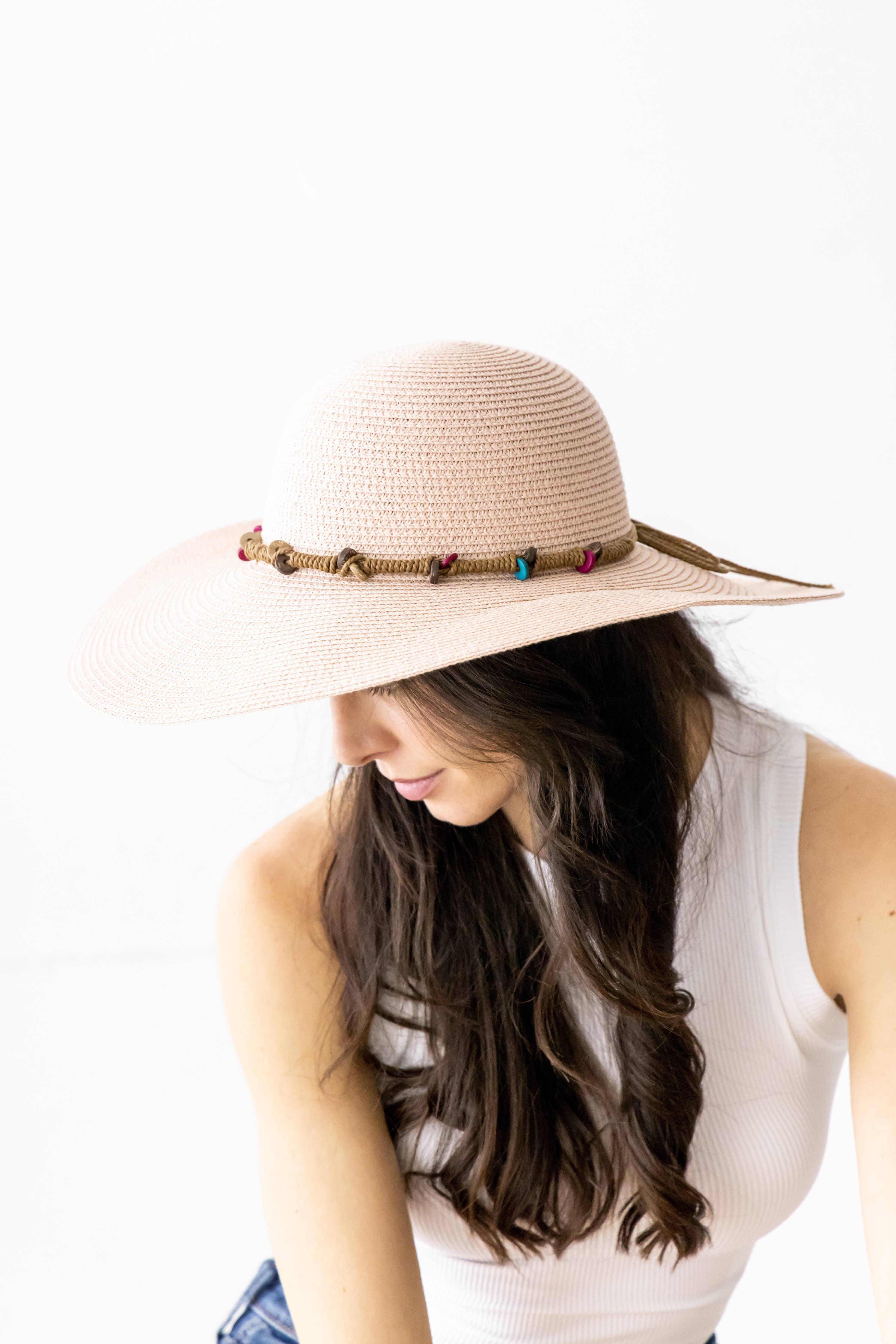 Coconut Beads Straw Sun Hat
