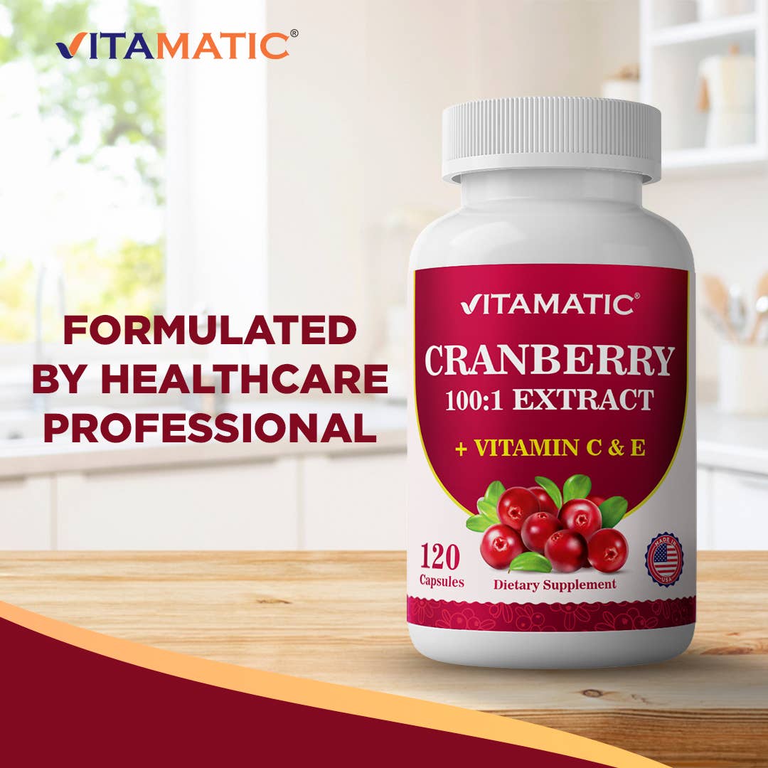 Vitamatic Cranberry 500 mg 100:1 Extract (2 Capsules)-120 ct