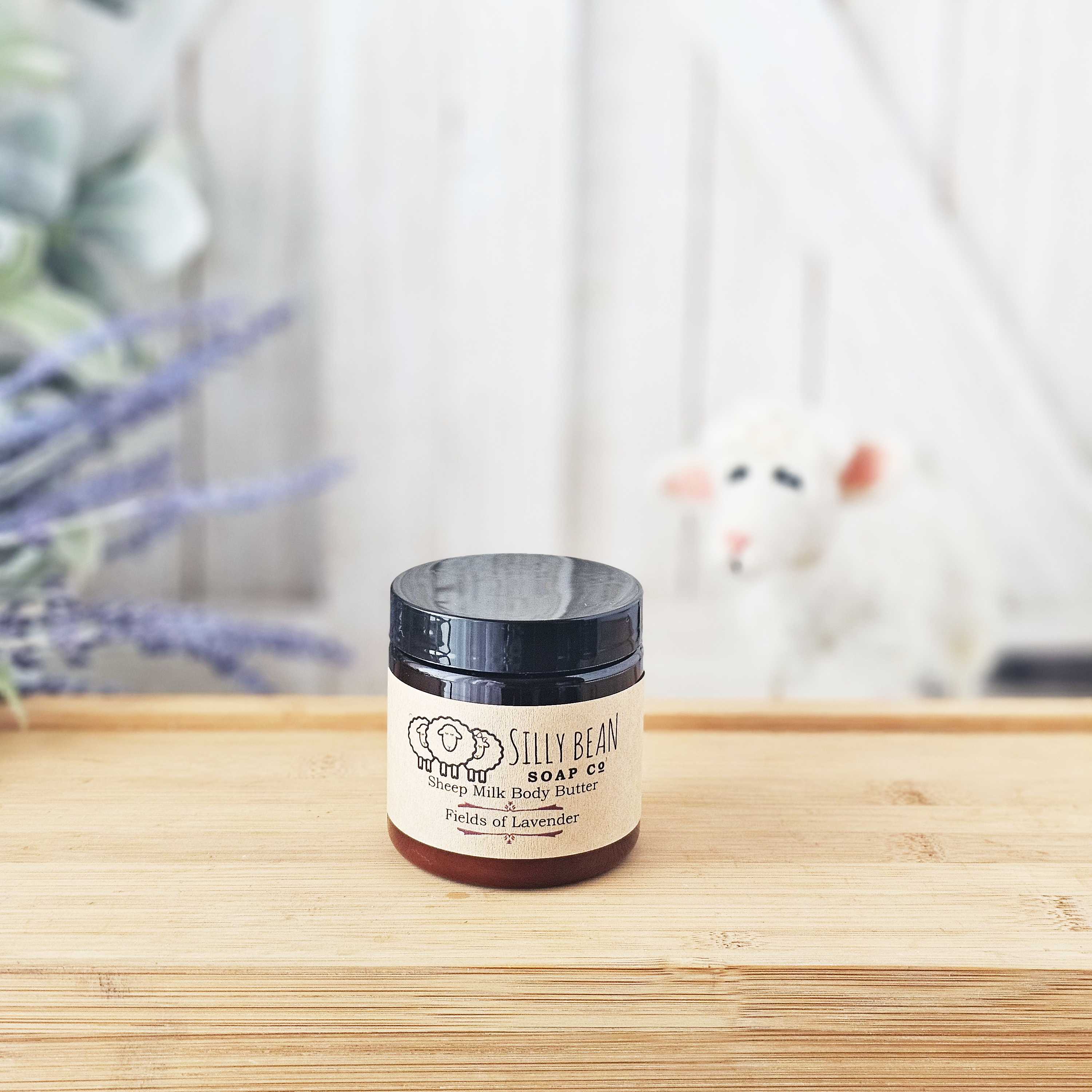 body butter - fields of lavender 4 ounces made with sheeps milk