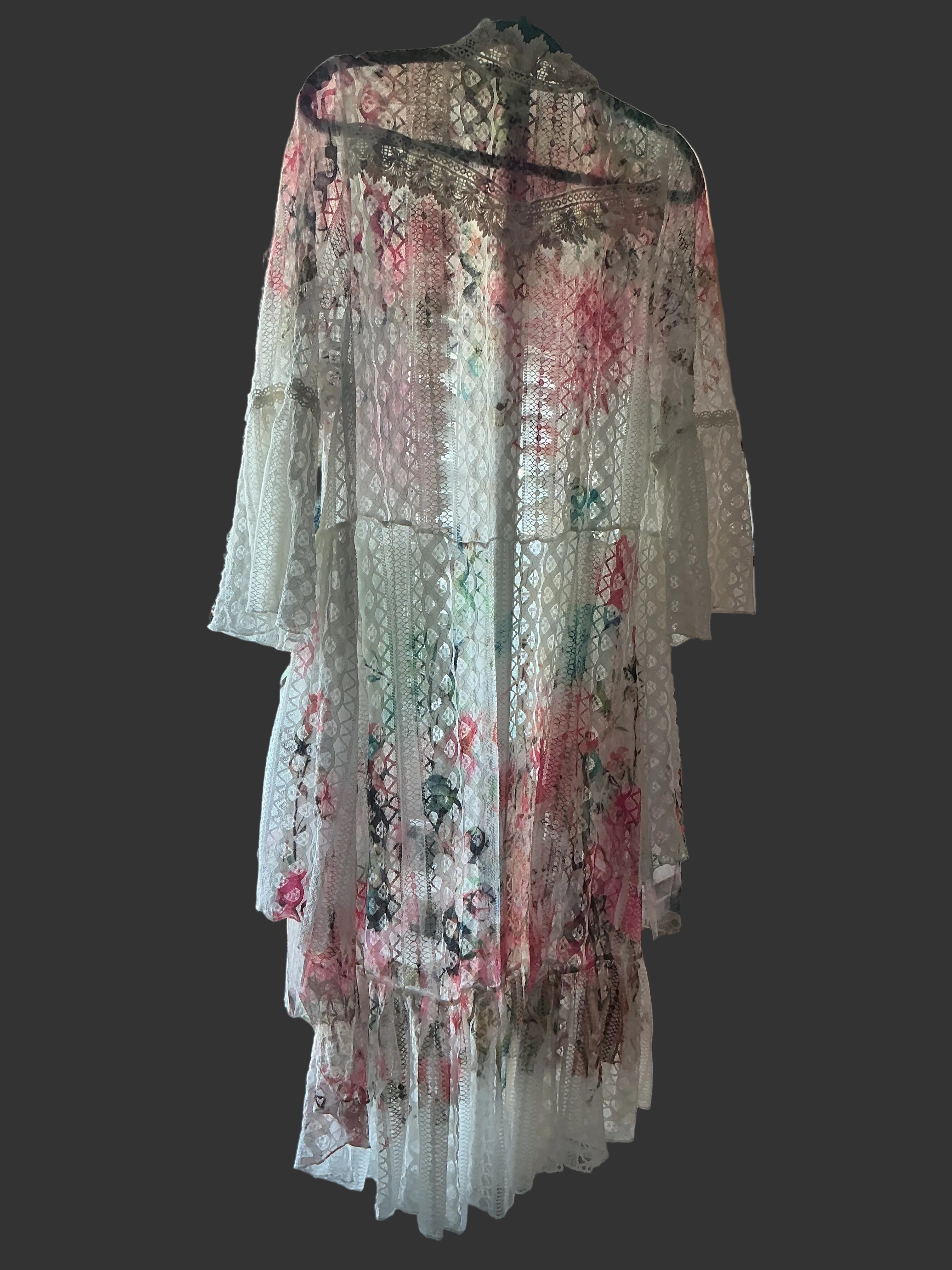 Pink lace duster