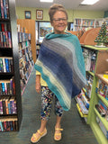 Poncho mandala blue