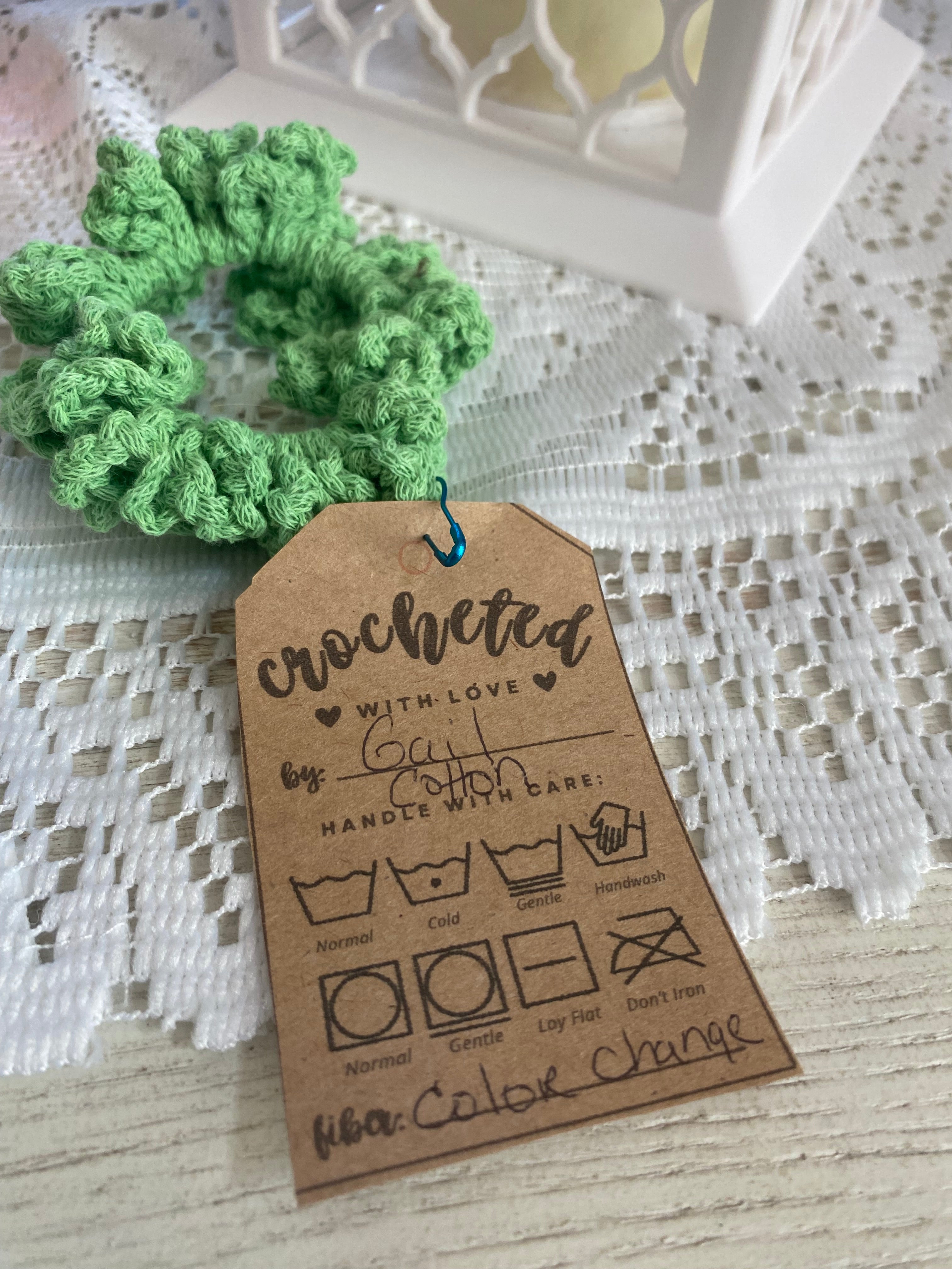 color changing hair scrunchie green